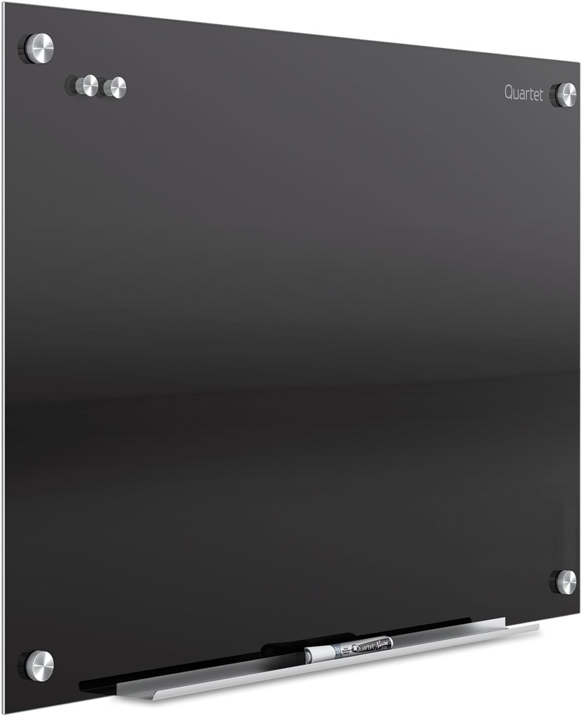 Quartet Glass Whiteboard, Non-Magnetic Dry Erase White Board, 2' x 1.5', Includes Accessory Tray, 1 Marker and 2 Glass Board Magnets, Frosted Surface, Infinity (G2418F)