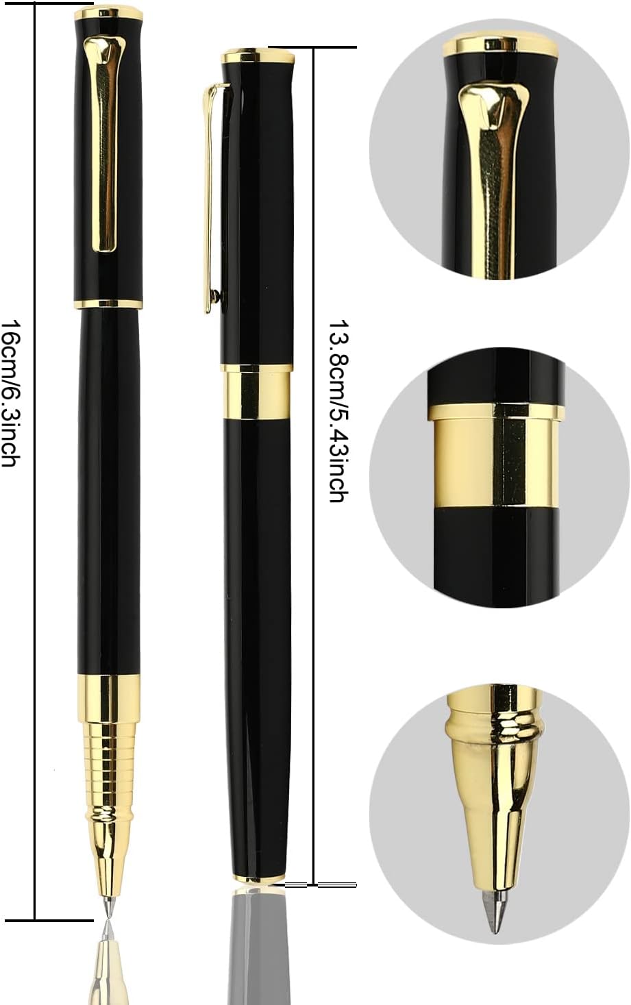 YIVONKA Luxury Ballpoint Pen Black Refill Line width 0.5mm,Best Office Pen Gift for Men & Women Professional Executive,Nice BallPens Classy Gift Box (Black)
