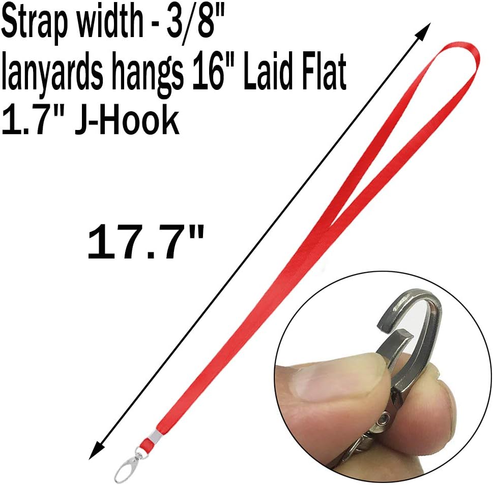 50 Pcs Lanyards Red Lanyard for Id Badges Nylon Lanyard Bulk Clip Swivel Hook for Office Id Badges Key Chains