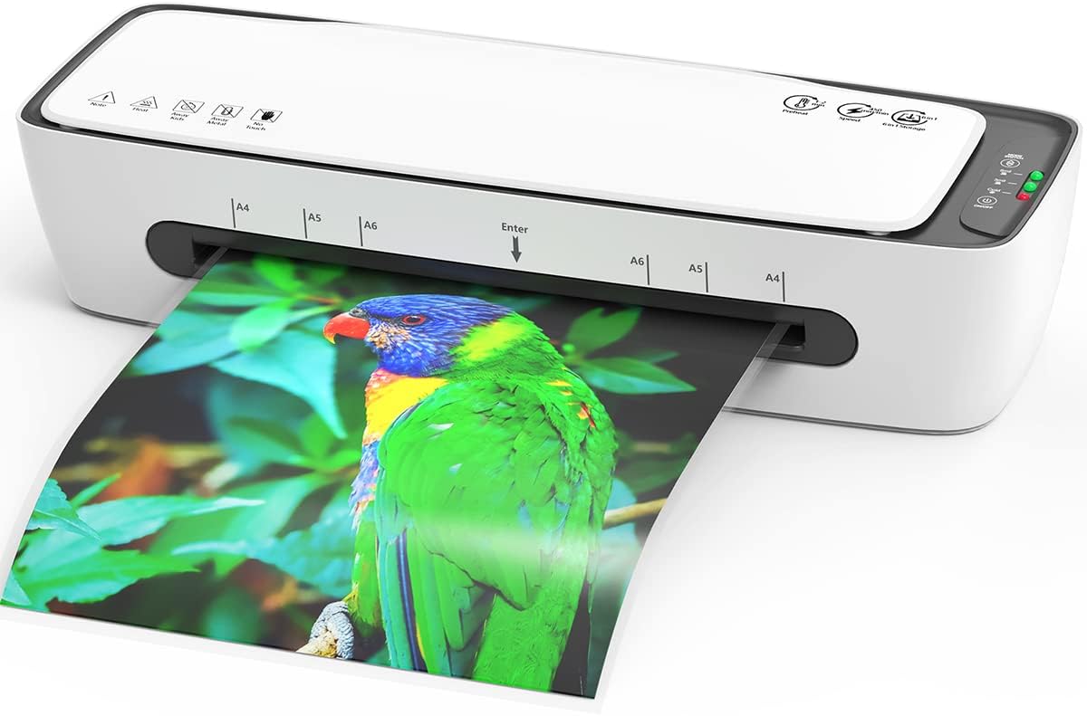 Laminator Machine with Laminating Sheets A4 Portable Thermal Lamination 9-Inch Laminate for Personal Office School Home Use, 6 in 1 Laminater Quick Warm Up Never Jam