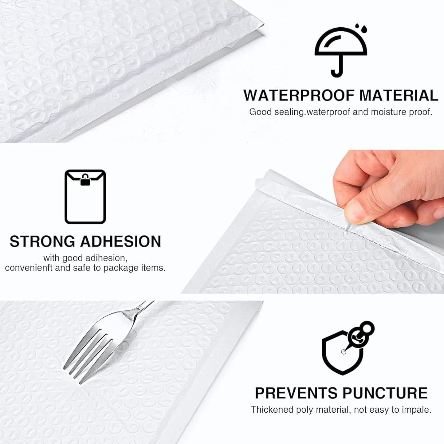 Metronic Bubble Mailers 4x8 Inch 4000 Pack White Usable Size 4x7'' Waterproof Bubble Mailer Padded Envelopes Self Seal, Cushioning Poly for Packaging, Shipping, Mailing, Small Business Supplies