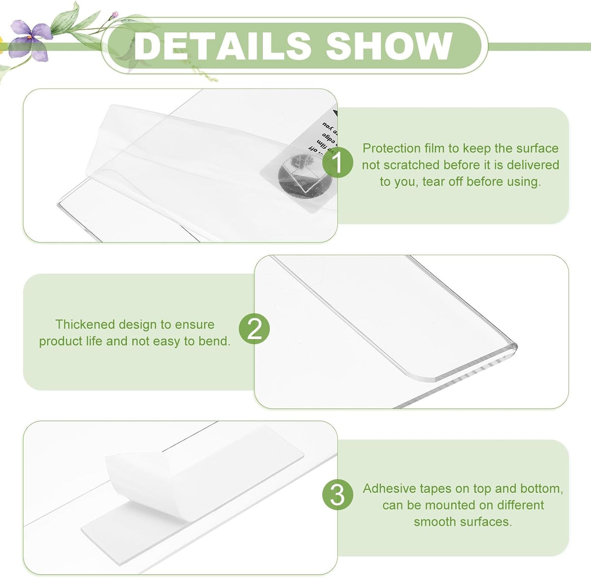 PATIKIL Acrylic Sign Holder, 12 Pack 8.5x11 Wall Sign Paper Holder Clear Picture Frame with Double Side Adhesive Tape for Office Restaurant Memo Menu Guide, Horizontal