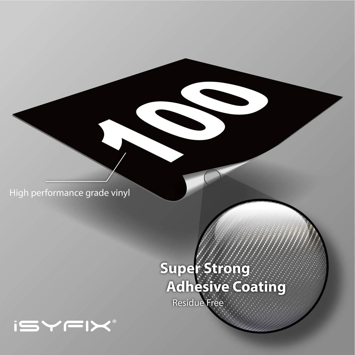 iSYFIX Black Consecutive Number Stickers – 1 to 100, 2-inch, 1 Set – Vinyl Self Adhesive Premium Decal, Ideal for Inventory, Storage, Organizing, Boxes, Bins, Toolbox, Lockers & More, Indoor/Outdoor