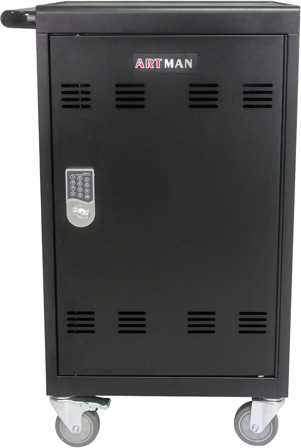 32 Device Mobile Charging Station for Laptops/Tablets/iPads/Chromebooks,32 Bay Lockable Charging Cabinet with Cable Management & Power Strip Included, Laptop & Tablet Storage Carts,Combination Lock