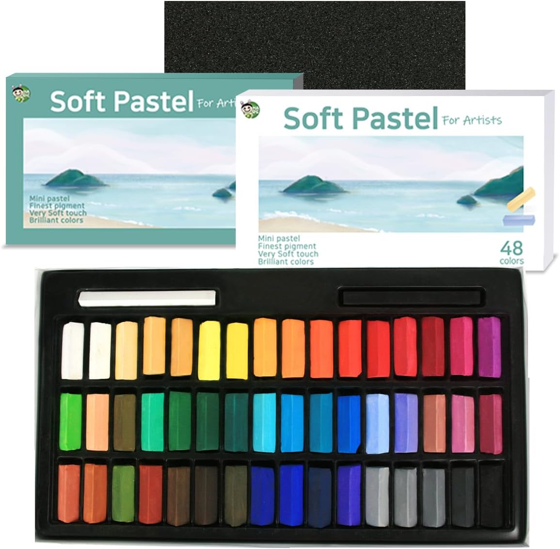 HA SHI Soft Chalk Pastels, 48 colors with additional 2pcs, Non Toxic Art Supplies, Drawing Media for Artist Stick Pastel for Professional, Kids, Beauty Nail Art, Pan Chalk Pastels