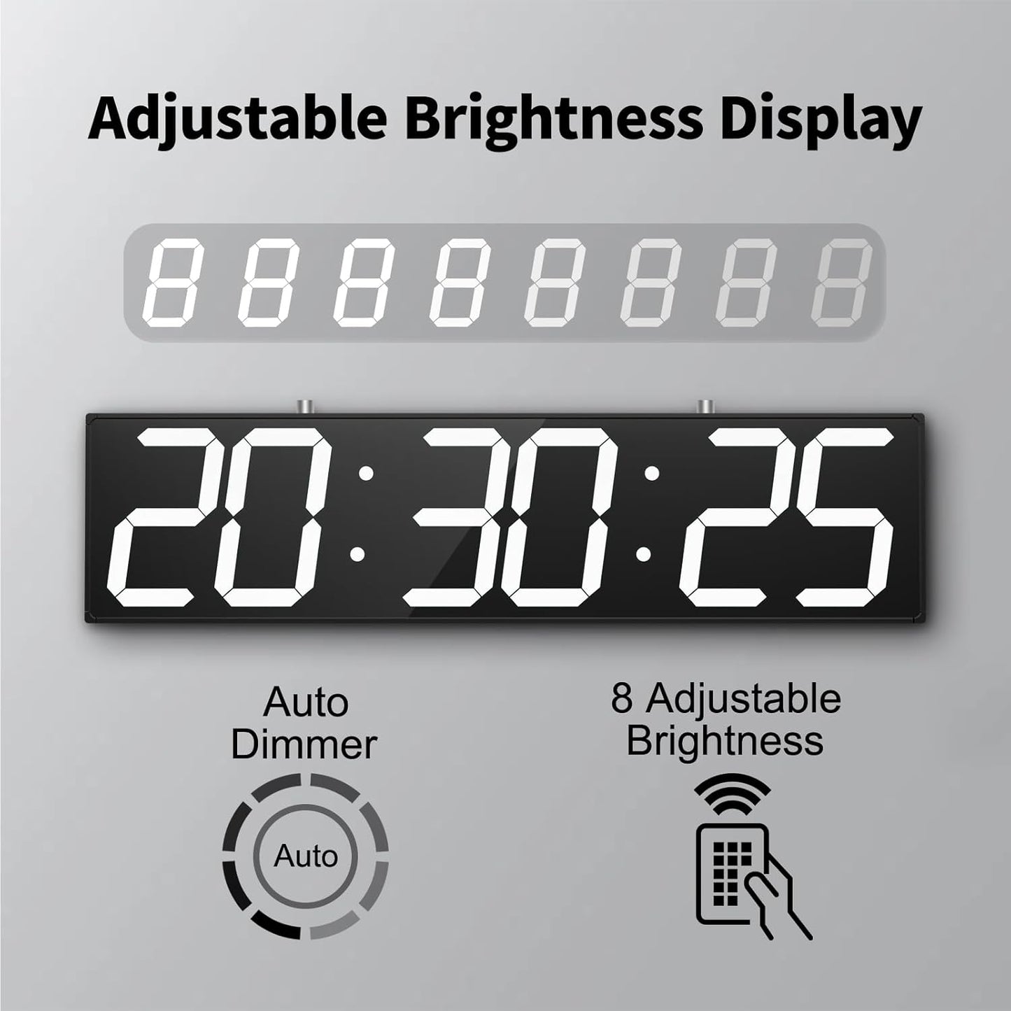 28.5‘’ Double Sided Digital Wall Clock, Multifunctional Led Countdown Clock with Timer, Temperature and Date Display, Hanging Digital Clock Large Display for Corridors, Hospitals (White)