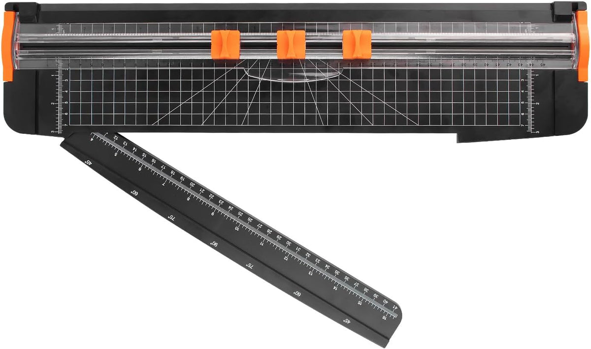 ZEQUAN Paper Cutter 18 inch, 18" Cut Length Large Paper Trimmer Slider for Craft Scrapbooking Cardstock, 3pcs Blade