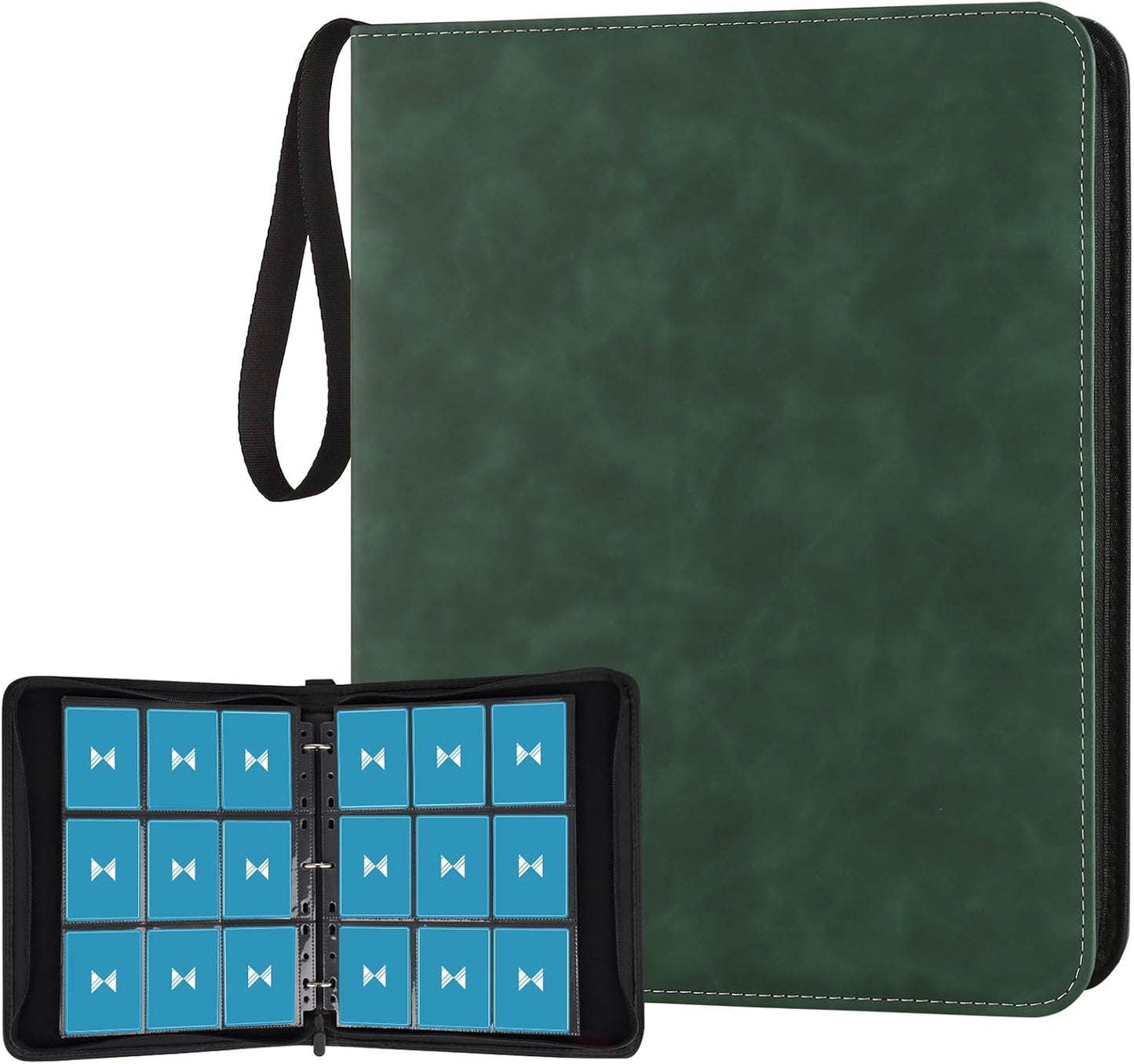 720 Card Binder, Premium Trading Card Binder, 9 Pocket Double Sided Pocket PU Card Collection Binder, Collector Card Album, Card Folder for MTG, TCG, Sports Cards, Game Cards (Dark Green)
