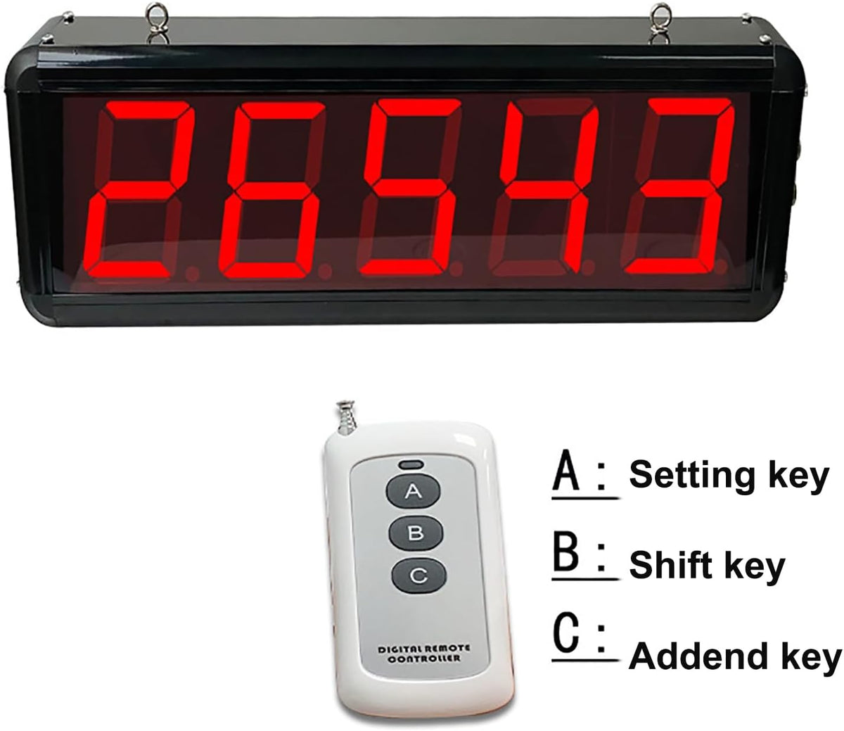 Digital Counter, Production Line Counter with Infrared Through-Beam Probe, Counting Up to 99999, Sensor Distance 5M, Power-Off Memory Function, Suitable for Factories and Workshops