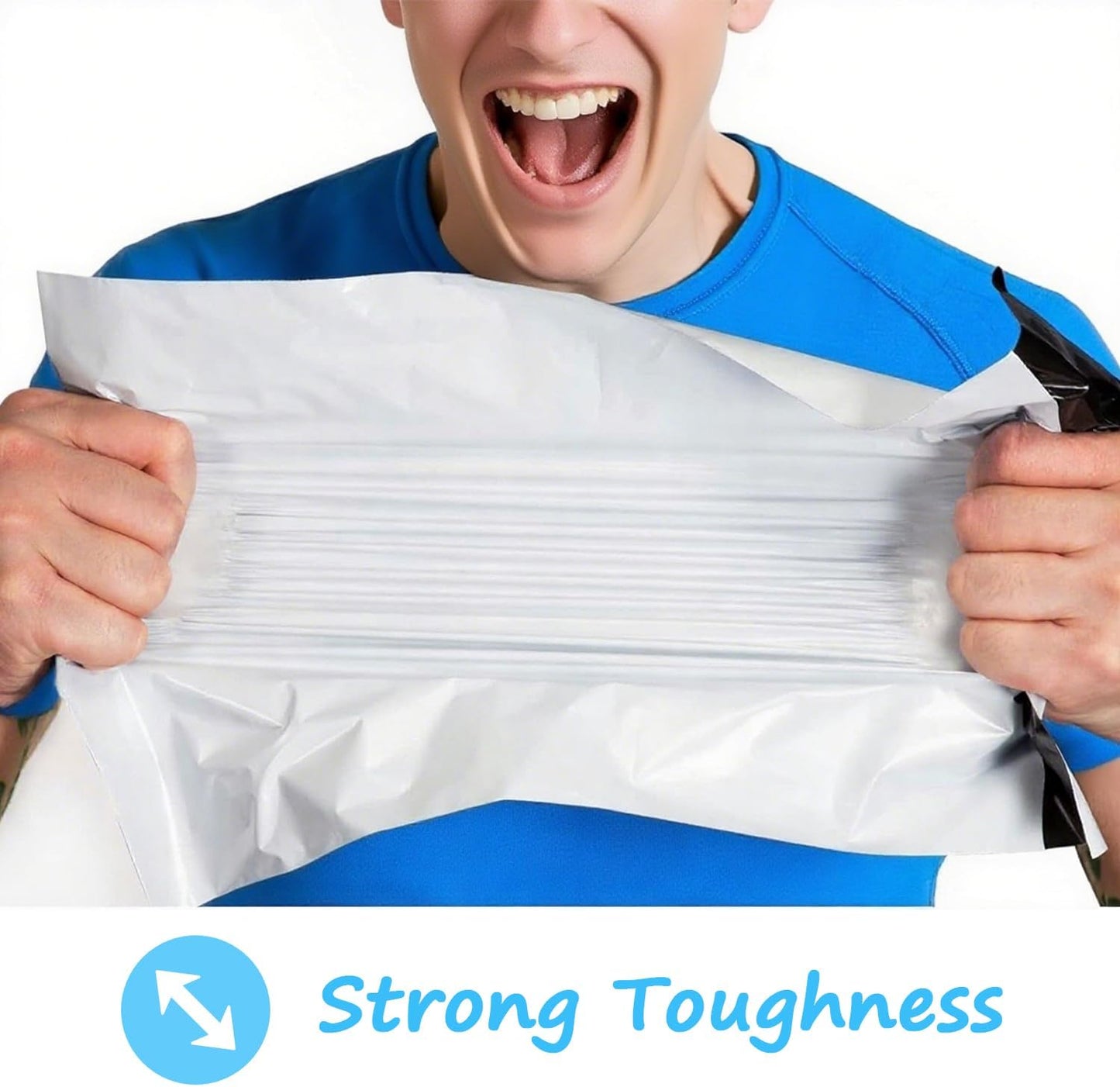 200PCS Poly Mailers 10 x 13 Inch, 5 Layer Waterproof Shipping Bags for Mailing, Clothing, Books and Package, 1.77 Mil Strong Adhesive Self Sealing Postal Envelopes for Small Business, White