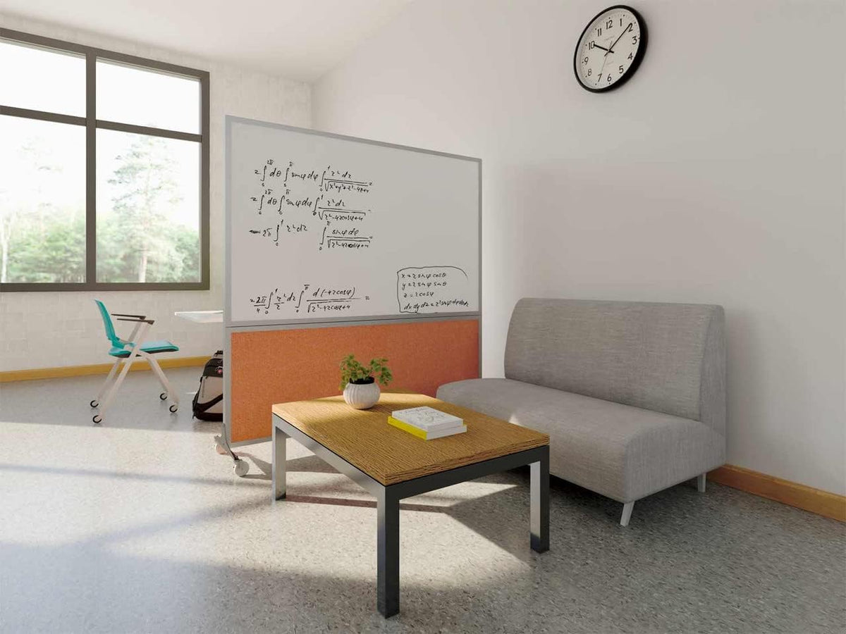 DivideWrite Mobile Whiteboard | Double Sided Dry Erase Board | Portable Office Cubicle Partition | Display for Classrooms, Conference Rooms, Meeting Areas and More | Powder Blue 4' Wide X 6' Tall