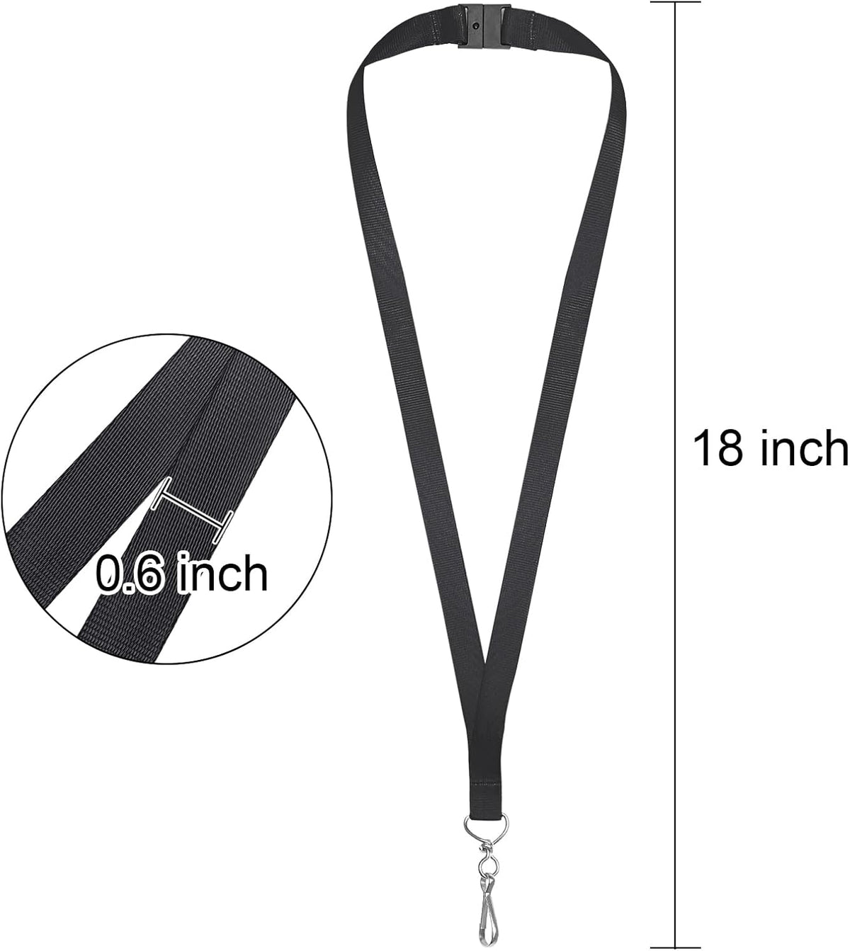 DE Breakaway Lanyards for Id Badges,Teacher Lanyard with with J-Hook Bulk Flat Lanyards for Name tag ID Badges Holder