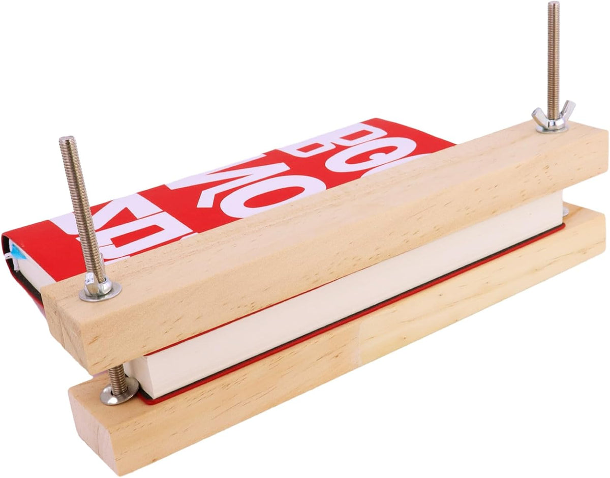 GeryVtee Wooden Bookbinding Press 9.8x1.5inch Large Book Binding Tool Inch Flat Paper Press Machine Padding Press for Home, School, Office DIY Bookbinding