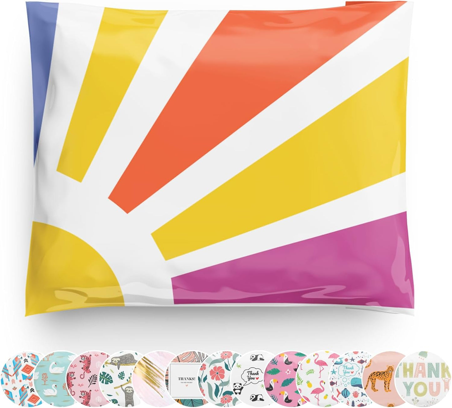 Poly Mailers 10x13 100 Pack | Self-Sealing Shipping Bags Envelopes for Small Business | Waterproof Durable Packaging | Sunshine | Yellow Purple Cute | à la mode Mailers