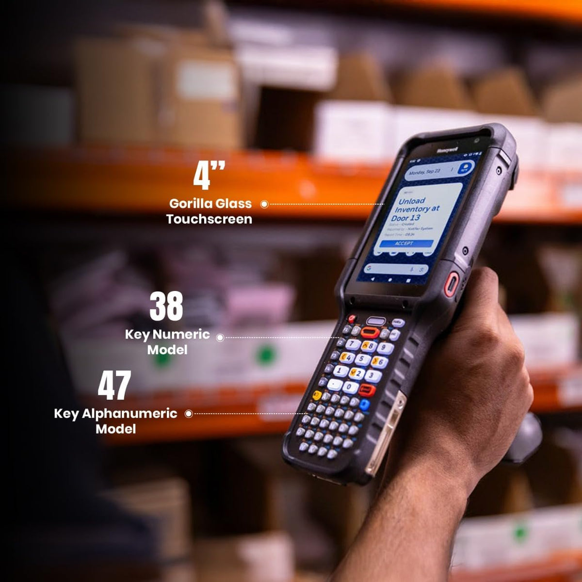Honeywell CK62 Android Barcode Scanner, PDA Rugged Handheld Mobile Computer with FlexRange™ 1D/2D, Android 14–18 on Mobility Edge™, Wi-Fi 6E & Optional 5G, Inventory Scanner for Warehouse & Logistics
