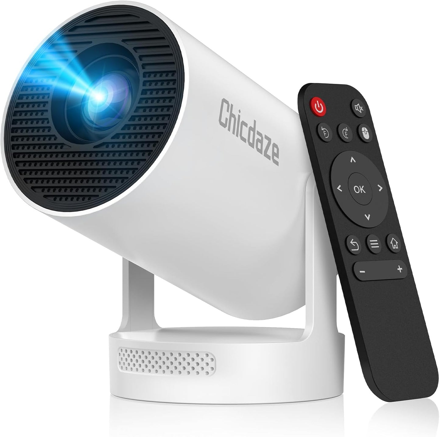 Mini Projector with WiFi and Bluetooth, Smart Portable Projector with 4K Support, 5w Sound Base Speaker, 260 ANSI, 210° Rotation, Auto Keystone Correction for Home Bedroom Outdoor, HY300 Plus