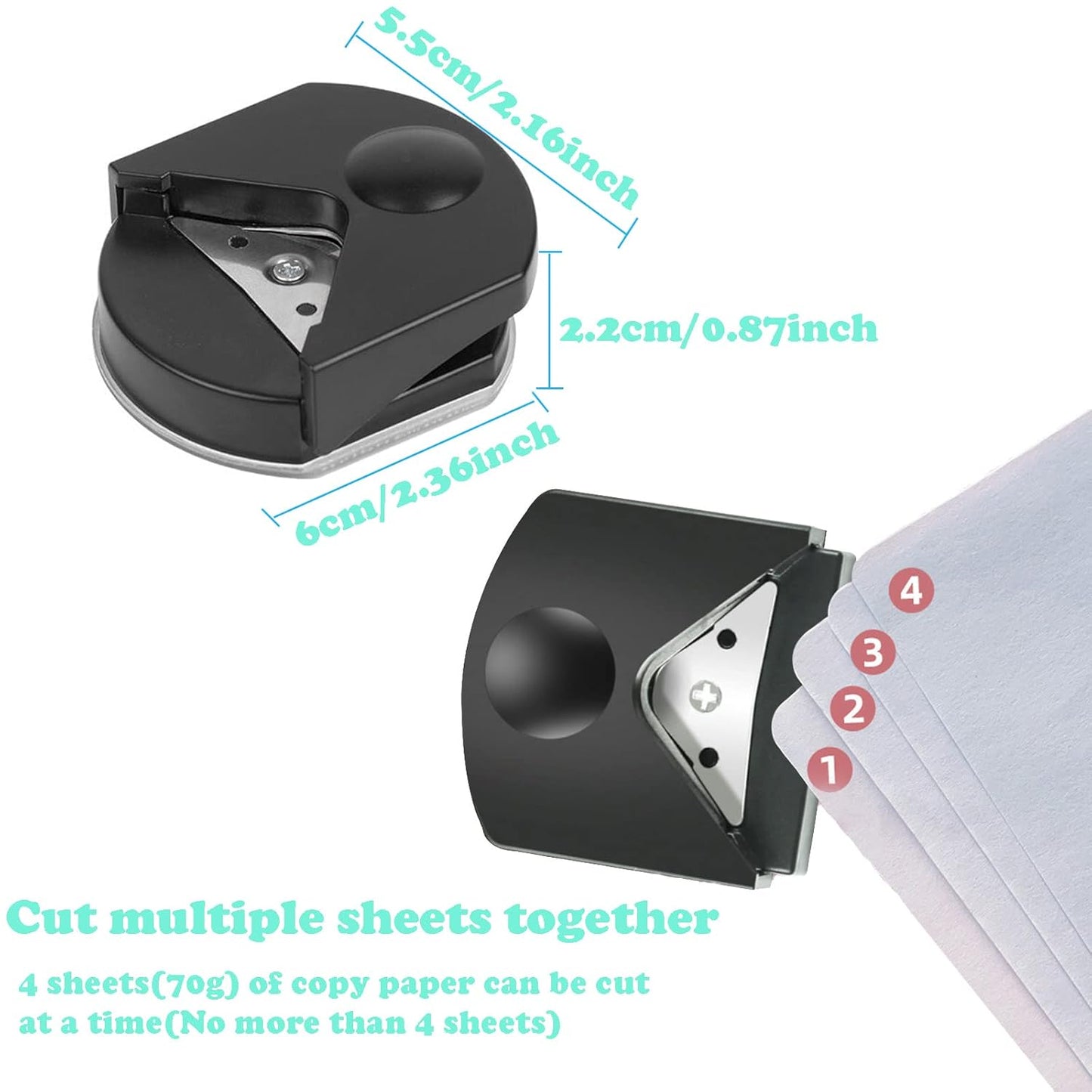 YUENTOEN 2Pcs Paper Corner Rounder, 4mm Corner Cutter Punch Tool for Paper Crafts, Photo, Cardstock, DIY Projects, Laminate, Card Making and Scrapbooking(Black,Green)