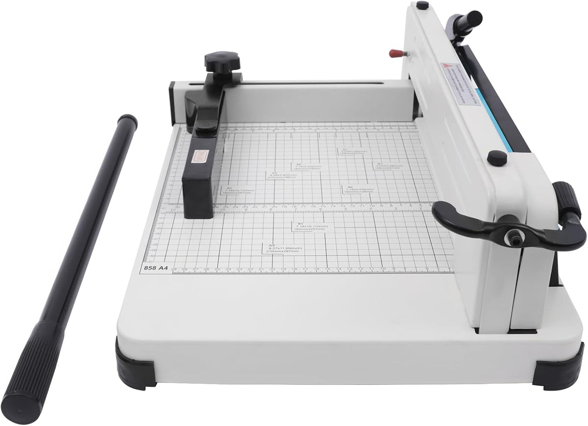 12" Guillotine Paper Cutter Heavy Duty Paper Cutter with Safety Lock Precision Paper Trimmers for 400 Sheets A4 B4 A5 B6 B7 Papers Slicer for Office School