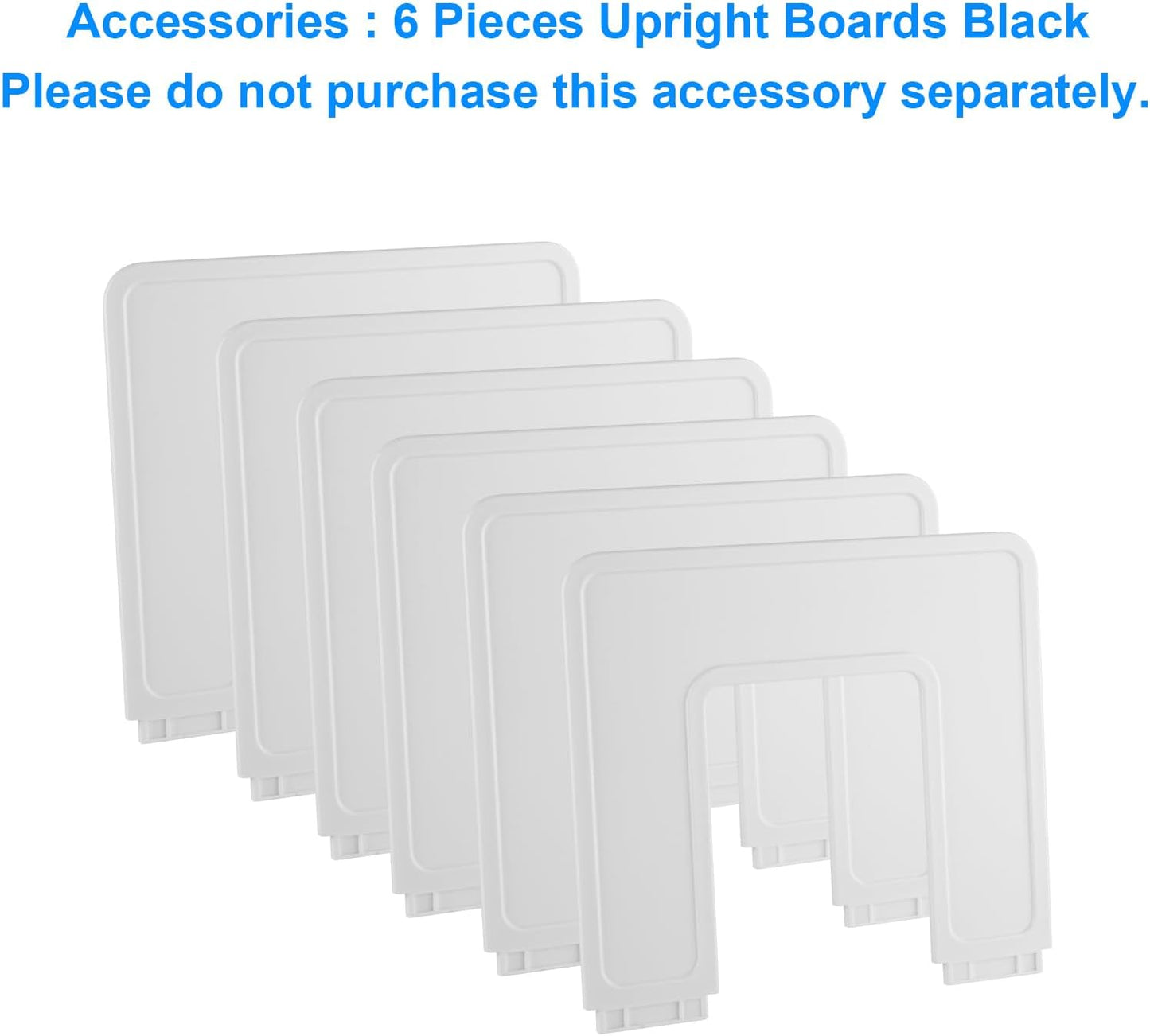 6 Pieces Upright Boards, Accessory Parts of Expandable File Folder Holder, White