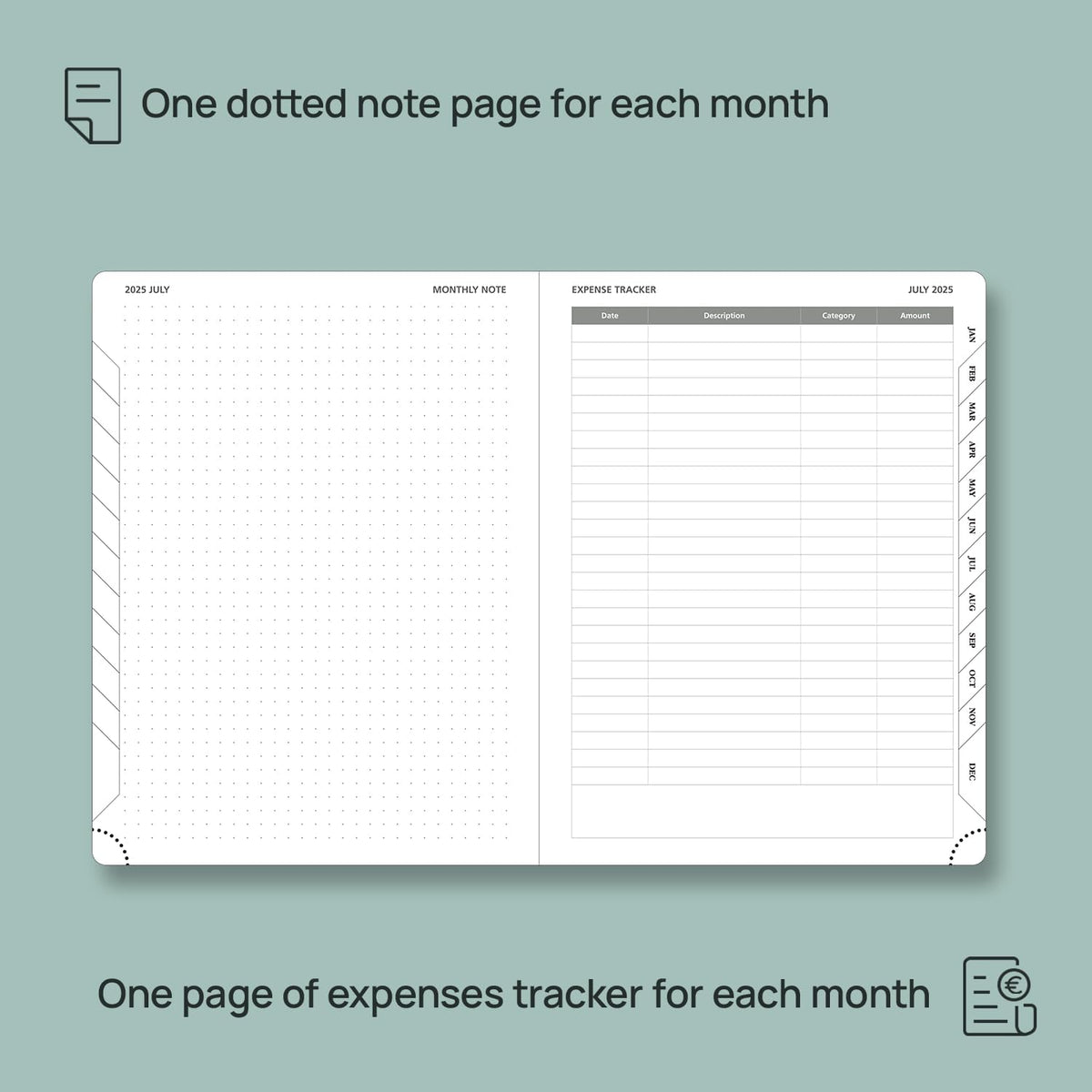 POPRUN Monthly Planner 2025-2026 (Medium- 6.5'' x 8.5'' Soft Cover), 18-Month Calendar Book (Jul.2025-Dec.2026), Calendar Planner with Monthly Tabs & Pocket, 100 GSM Paper - Burgundy