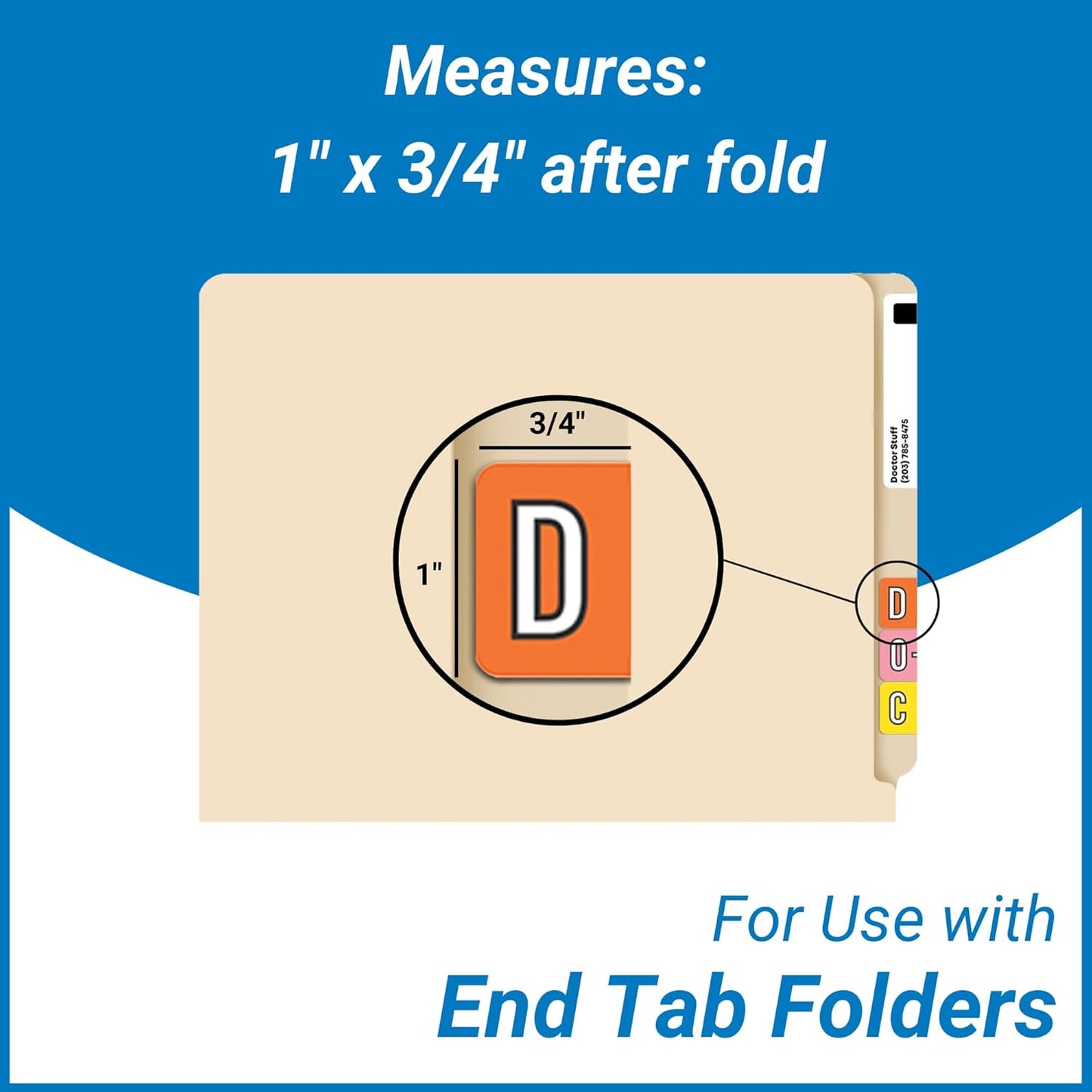Alphabet Labels for File Folders, A to Z Plus Mc Desk Set with File Box and Indexes, Doctor Stuff, 1494 Labels, Barkley/Sycom FABKM - BRAM Series Compatible Stickers, Medical Chart Color Code Labels