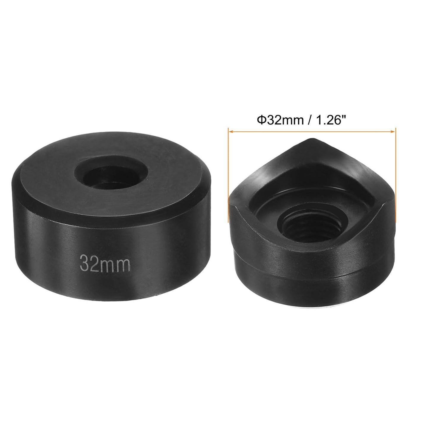 HARFINGTON Sheet Metal Punch Hole Punch 32mm Bearing Steel Precise Cutting Manual Knockout Punch Kit for Metal Steel Plate Sink Stainless Steel, Black