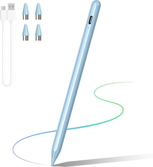 Stylus Pens for Touch Screen, DRYMOKINI Stylist Pen Compatible for Android and iOS Tablet/Phones, Rechargeable Universal Stylus Pencil Compatible for A-pple/i-Pad/Phone Tablet, Blue