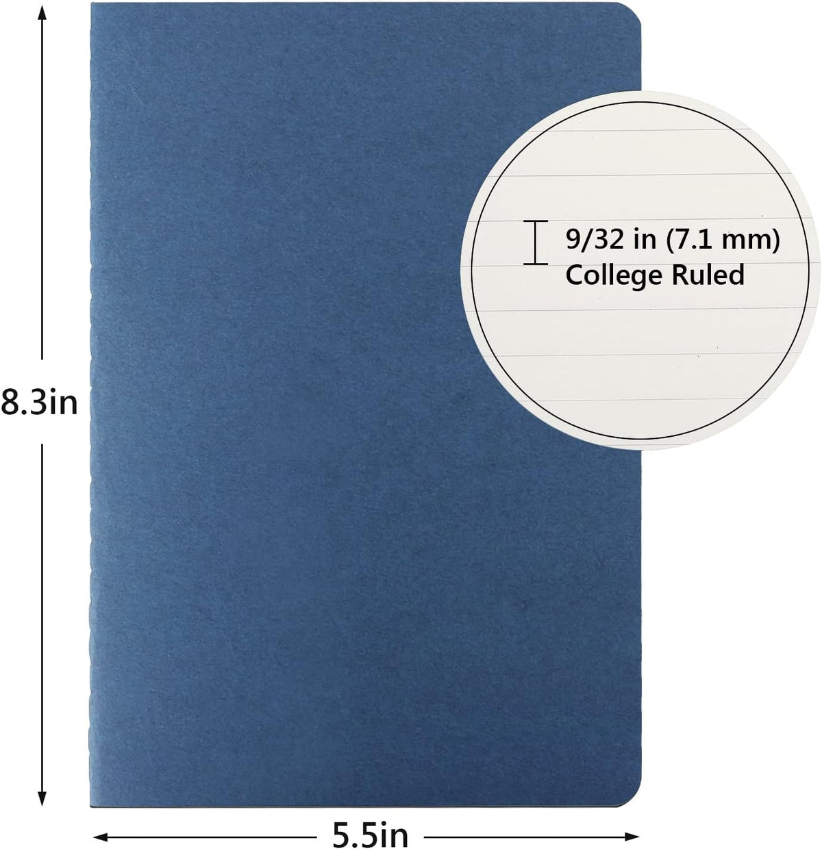 EUSOAR Notebook Journals, 24 Pack A5 5.5"x8.3" 60Pages/ 30Sheets Softcover College Ruled Notebooks, 100GSM Thick Lined Paper Travel Notepad Set Bulk for Students Office Writing Diary