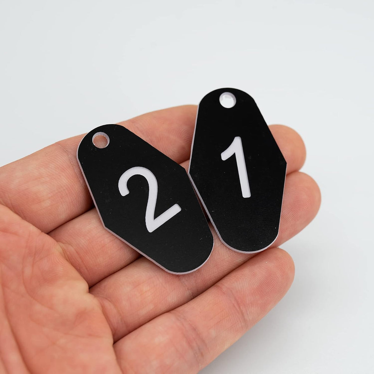 StayMax ABS Plastic Motel Hotel Room Number Tag (1-50, Black)