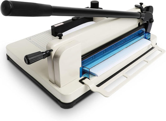 FAHKNS 12" Heavy Duty Guillotine Trimmer Paper Cutter,Cortadora de Papel 400 Sheets Paper Trimmer with Double Safety Protection Durable HSS Blade for Cutting Paper