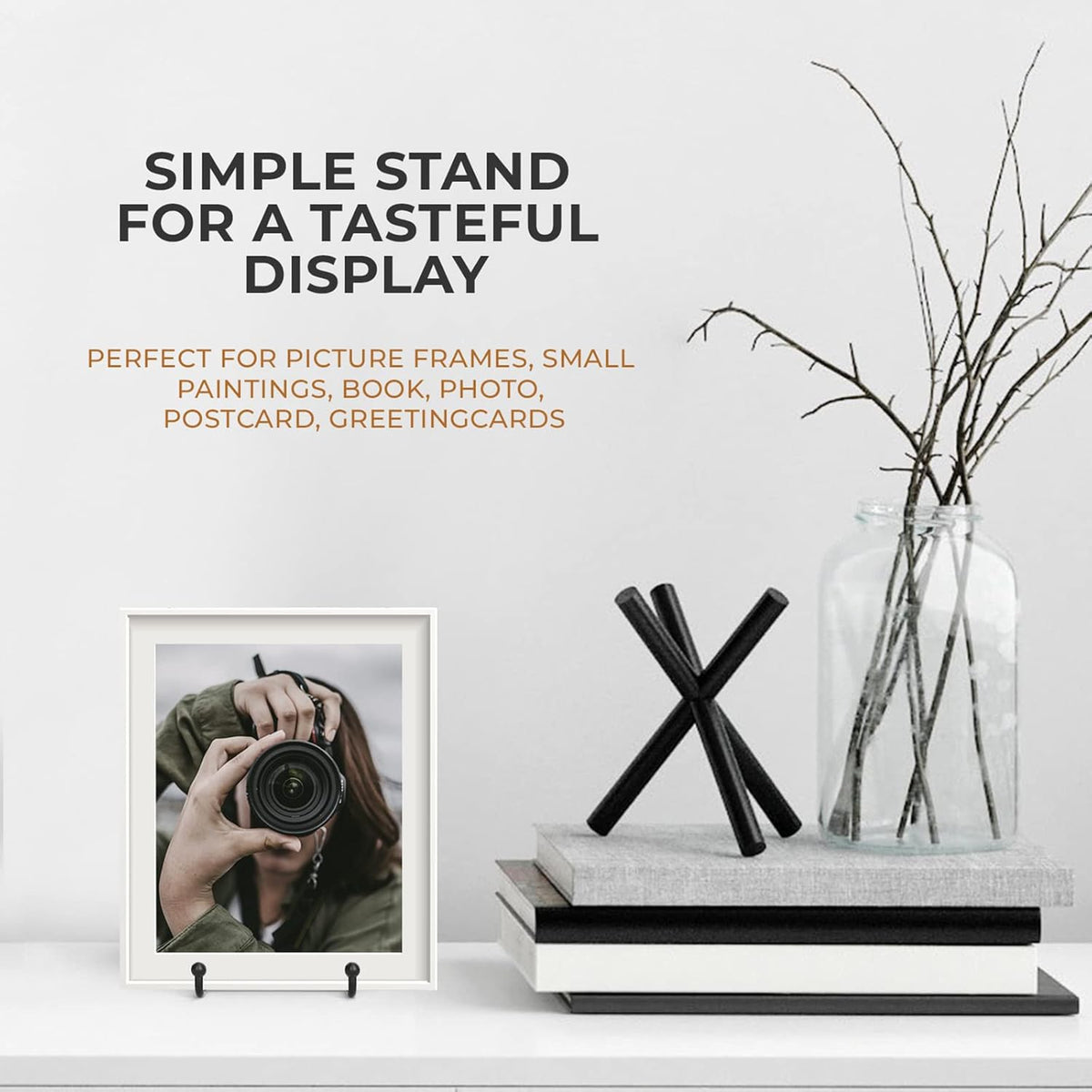 TR-LIFE 3 Pack 3 Inch Plate Stands for Display - Small Easel Holder Stand for Picture, Decorative Plate, Platter, Book, Photo