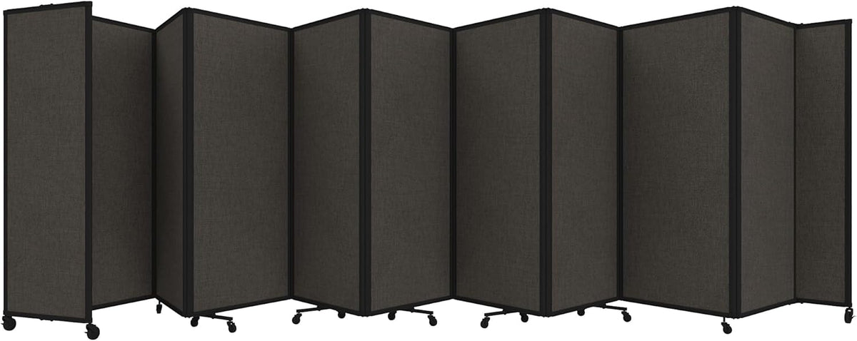 Versare Room Divider 360 Portable Wall Partition | Folding Panels | Large Freestanding Divider | Locking Wheels | Temporary Room Separator