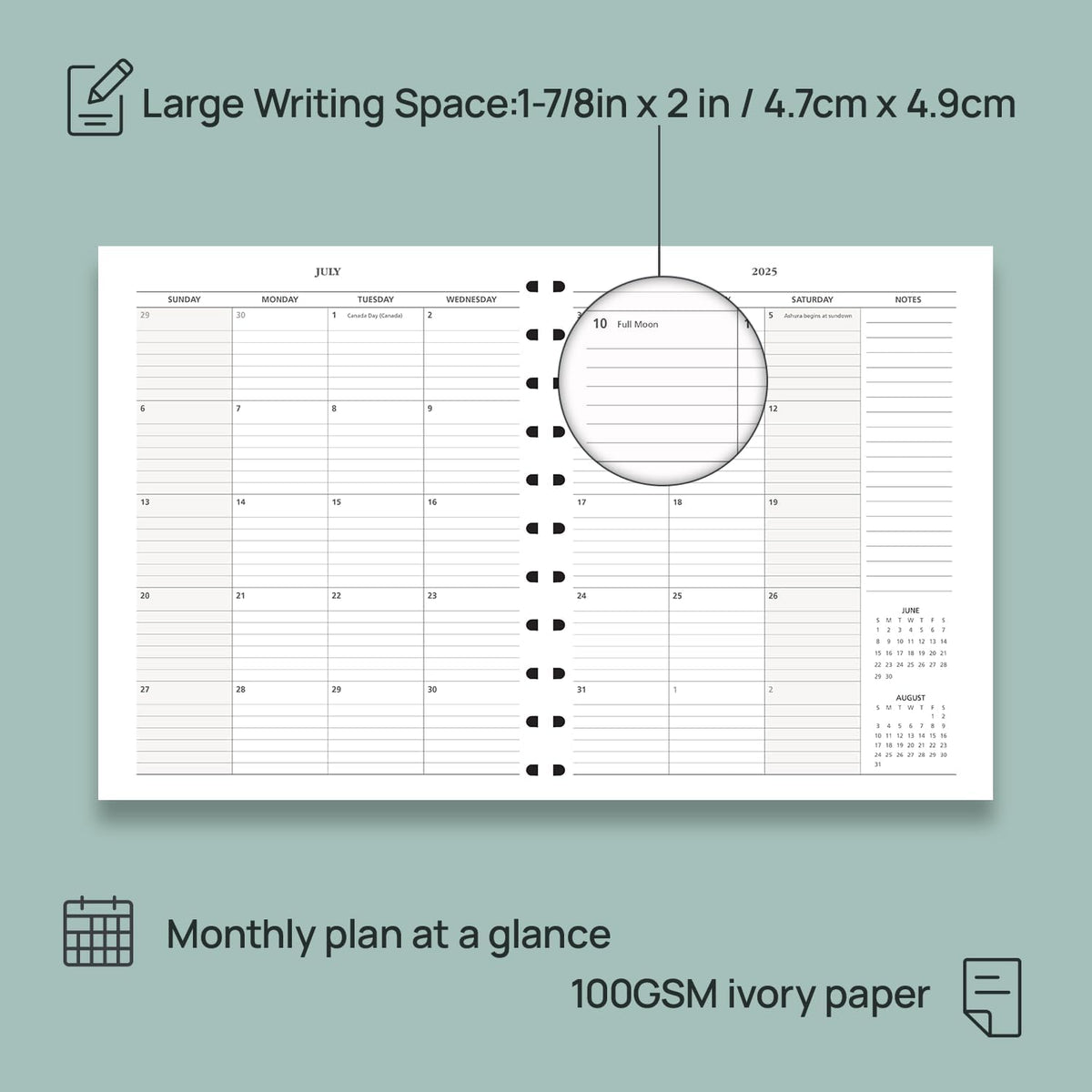 POPRUN Teacher Planner 2025-2026, (Disc-Bound Letter Size - 8.5'' x 11'') Academic Lesson Planner (Jul. 2025 - Jun. 2026) with Monthly Tabs, 2-Sided Pocket, Hardcover for Teachers, Cornflower