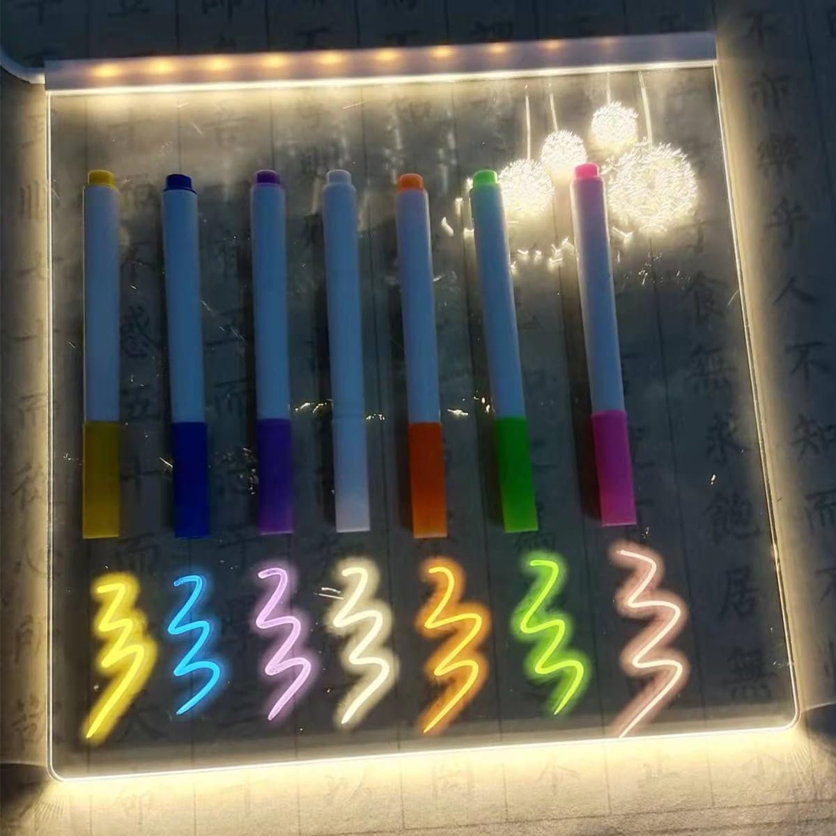 14-Color Markers for LED Note Board with Colors– Compatible with Light-Up Acrylic Message Boards and LED Writing Boards