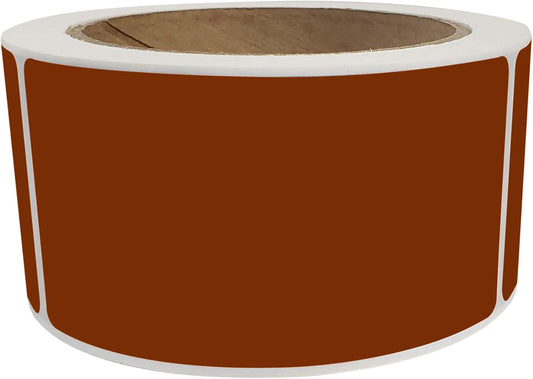 Royal Green Rectangular Colored Label Stickers 4x2 inch (7.5cm x 2.5cm) Brown Label Roll - 250 Pack