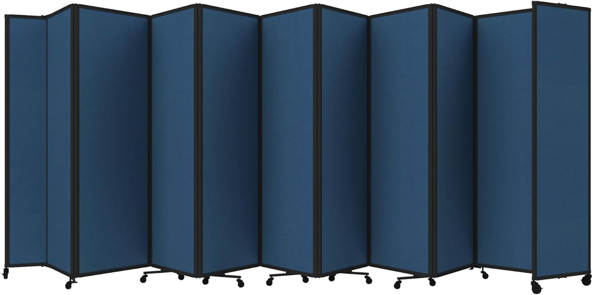 Versare Room Divider 360 Portable Wall Partition | Folding Panels | Large Freestanding Divider | Locking Wheels | Temporary Room Separator