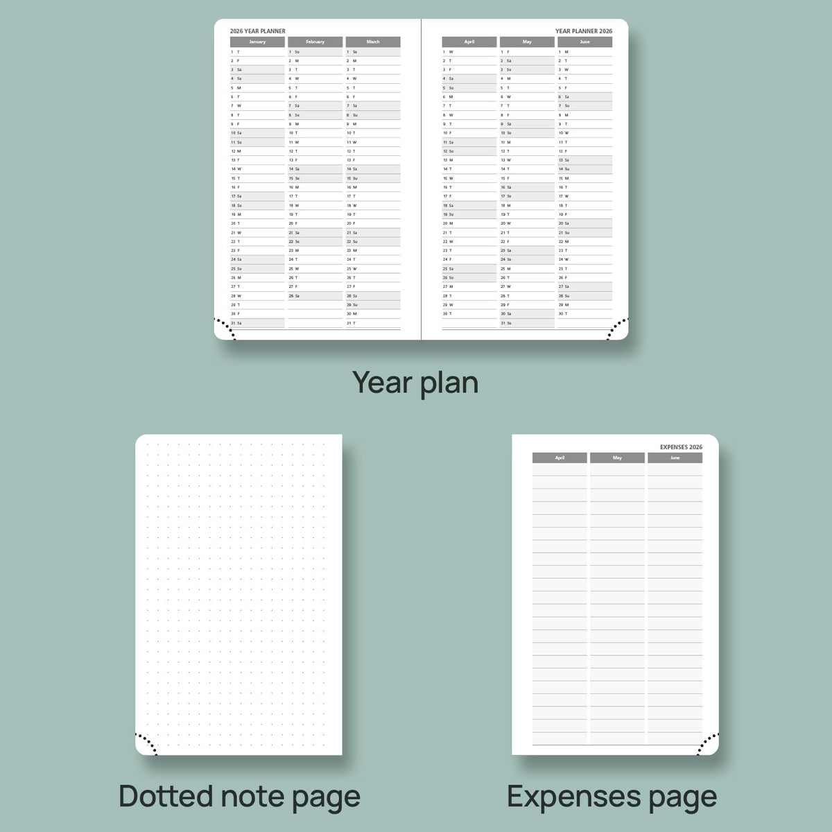 POPRUN Pocket Planner 2025-2026 (Purse Size 4'' x 6.25'') Academic Small Calendar (July 2025 - June 2026) with Hourly Time Slots, 100GSM Thick Papers, Leather Soft Cover - Night Sky Blue