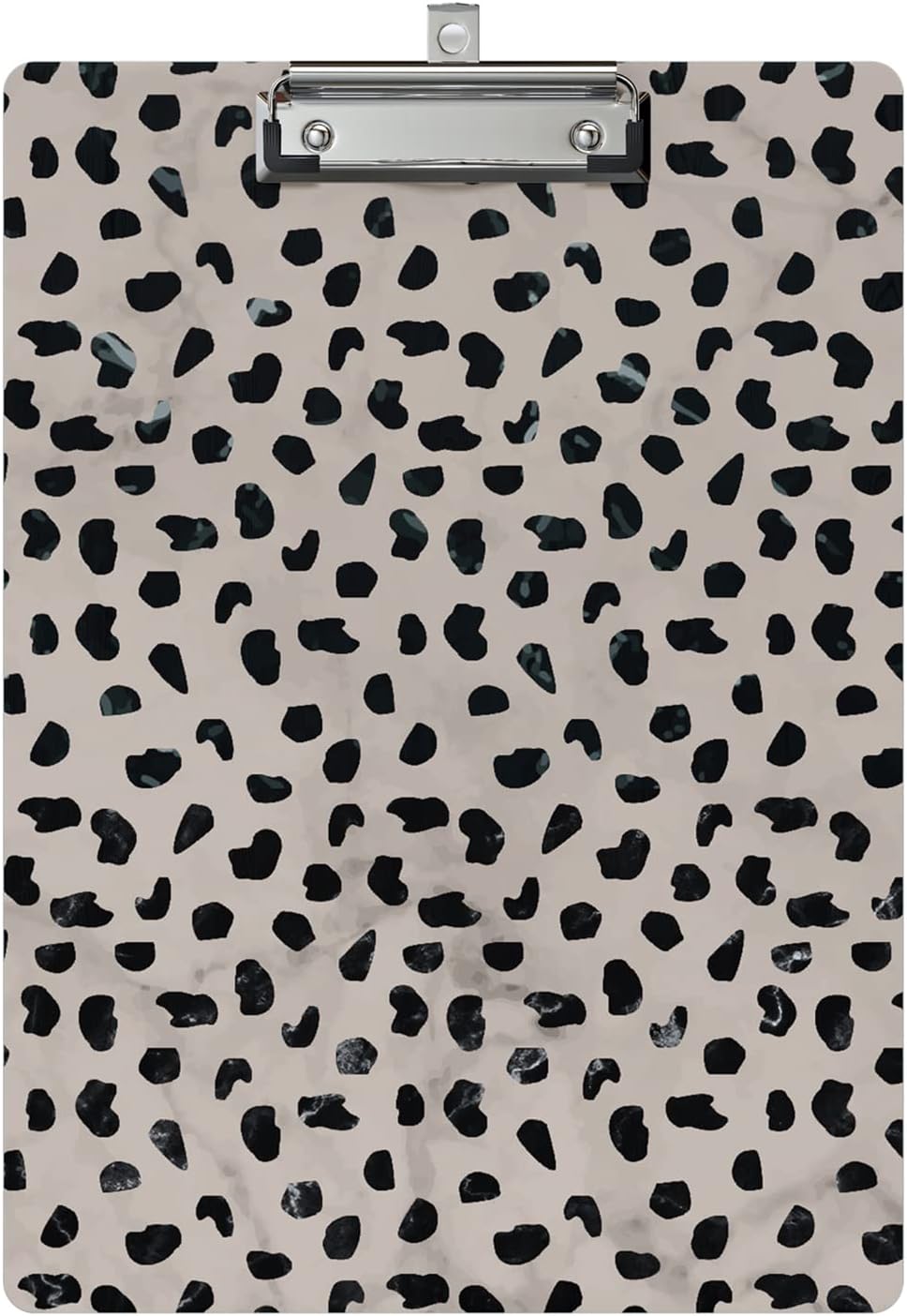 Cute Clipboard Leopard Wood Design Decorative A4 Letter Size Clip Boards for Classroom Office, Standard Size 9" x 12.5" with Low Profile Metal Clip - Cheetah Spots