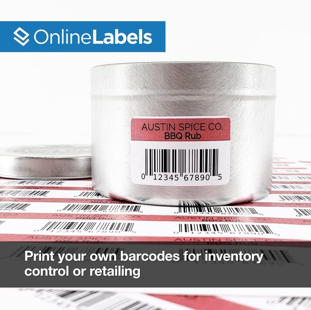 2 x 1 Rectangle Barcode Labels - Pack of 10,000 Labels, 250 Sheets - Inkjet/Laser Printer - Online Labels
