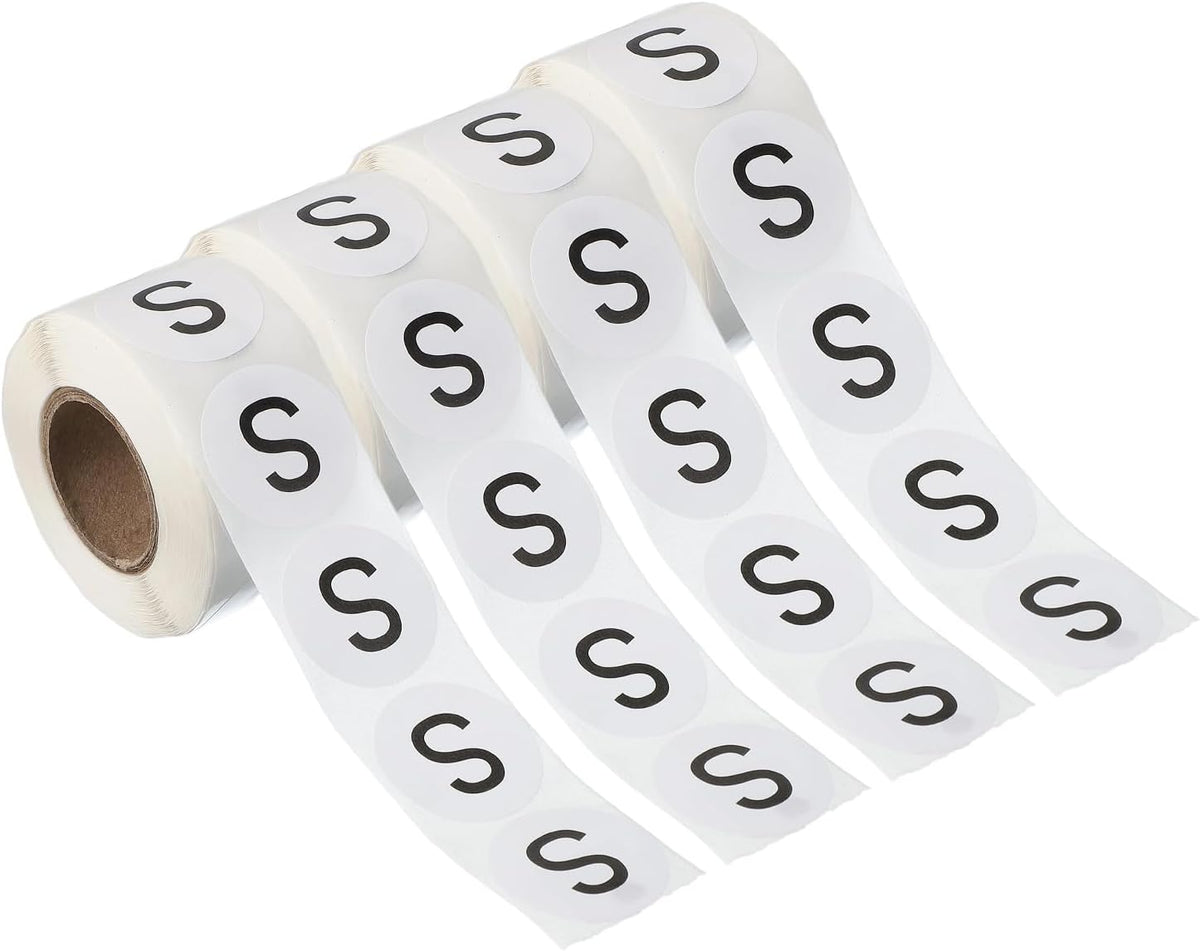 PATIKIL 1" Letter S Stickers, 4 Rolls Self-Adhesive Alphabet Round Circle Dots Labels for Organization Storage Inventory Boxes Scrapbook Craft 2000 Pcs Total