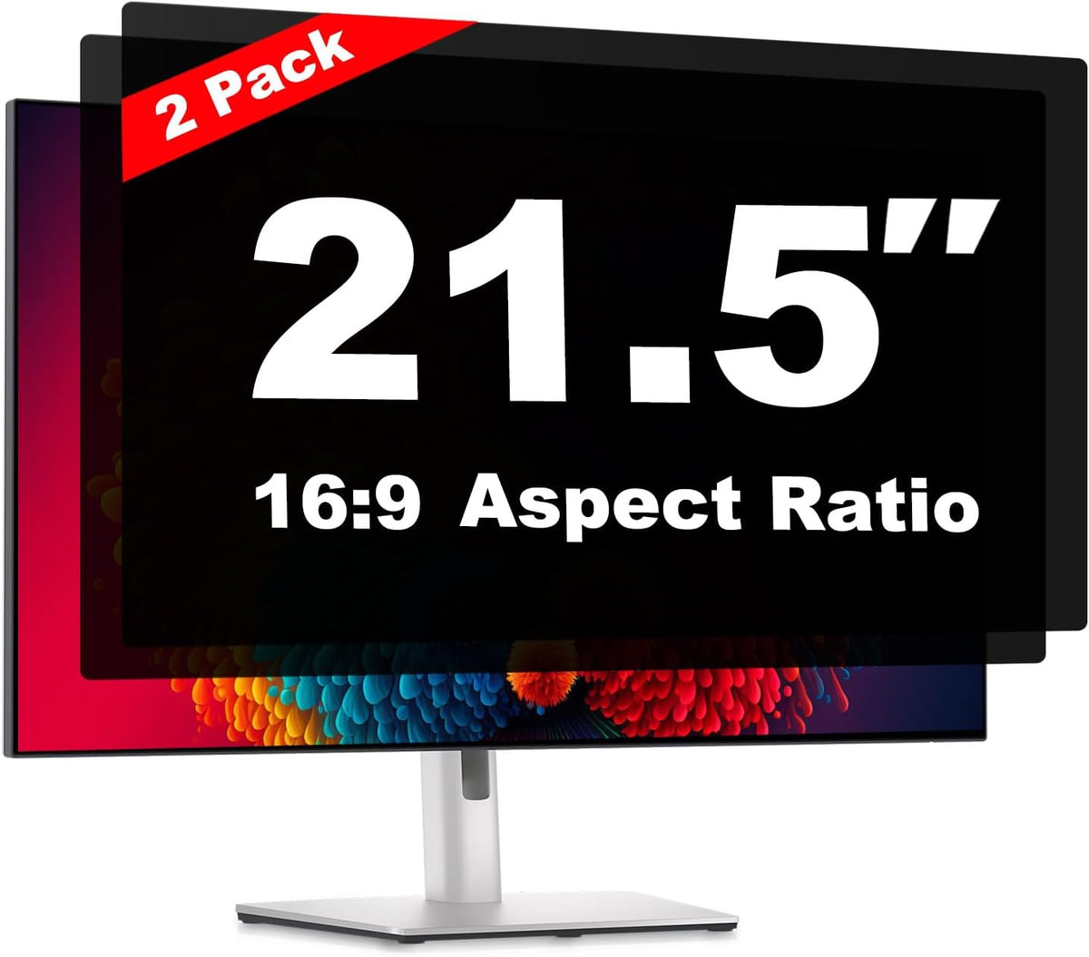 21.5 Inch Computer Privacy Screen Shield [2 Pack] for 16:9 Widescreen Desktop Monitor - Anti-Glare Blue Light Privacy Filter and Anti Spy Privacy Screen Protector Film