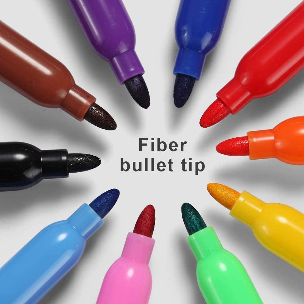 Volcanics Skinny Dry Erase Markers Bulk Fine Tip for Kids Small Whiteboard Markers Thin Pack of 80, Assorted Colors