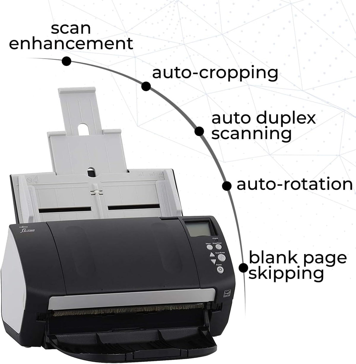 Fujitsu FI-7160 Scanner Bundle for Office, Fast Photo Scanner, Document & Receipt Scanner, Photo Scanners for Old Pictures to Digital Fast, Computer Scanners, Desktop Scanner (Renewed)