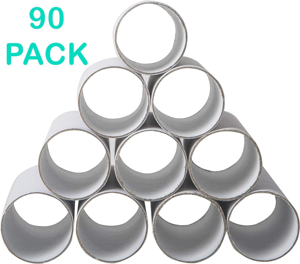 90 Pack Thick Cardboard Tubes For Crafts -Bulk Craft Rolls- Round Tubes - Cardboard Tubes For Crafts - Toilet Paper Rolls Crafts -Craft Tubes- Paper Tube For Crafts- 1.57 x 3.9 Inches -White