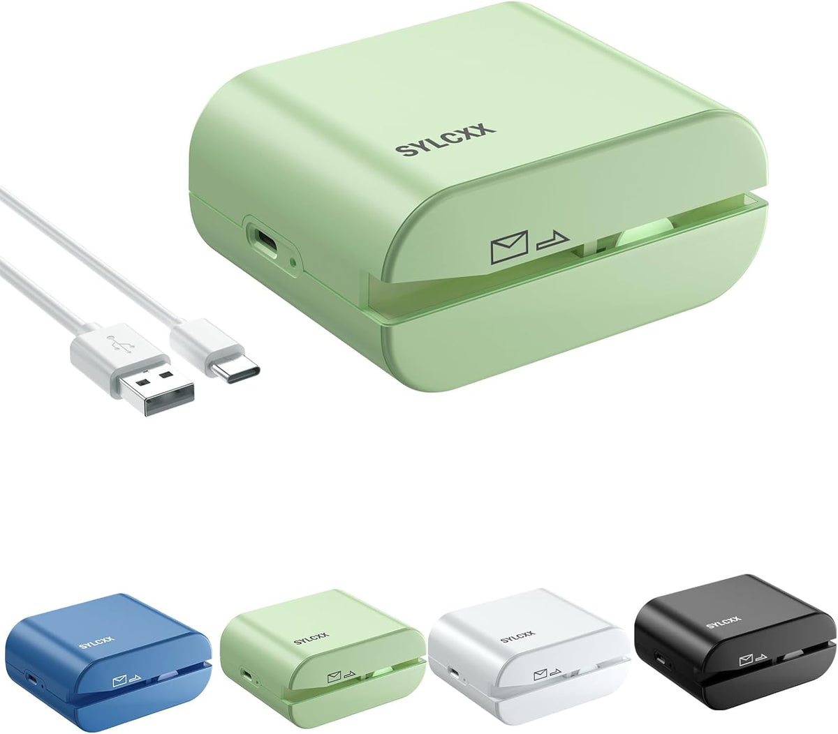 Rechargeable Electric Letter Opener - Letter Openers Envelope Slitter, Electric Envelope Opener, Mail Opener, Universal Envelope Efficient Letter Opener Tool for Office, Home (Saga Green)