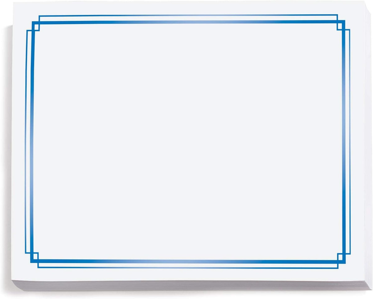 PaperDirect Foil Elegance Specialty Certificates, 50 Sheets of 38lb White Paper, 8½" x 11", Double Blue Foil Border, Perfect for Awards, Students, Employees, Volunteers, Course Completion, Diplomas