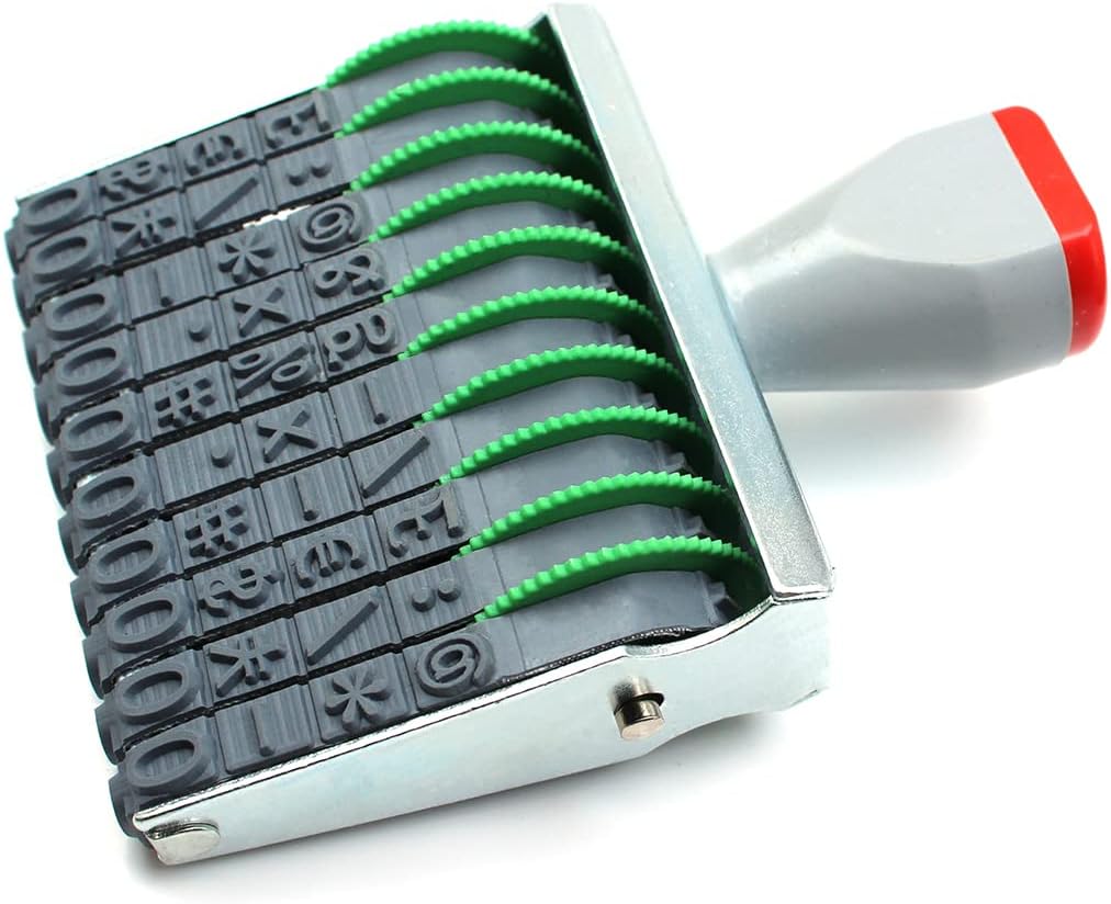 11 Digits Rubber Number Stamps 0-9 Business Stamps Office Stamps Logo Stamp Date Stamp Adjustable Multi- Functional Creative Symbol Rolling Wheel Stamp Personalized Custom Custom Stamps