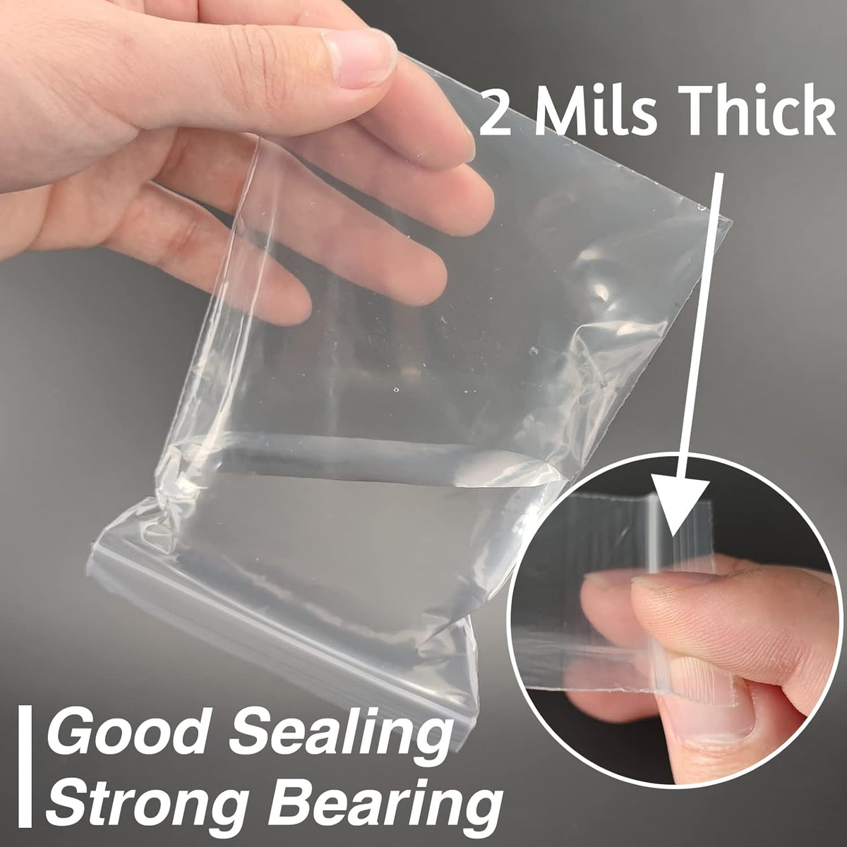 Plastic Bags, 200pcs 4 x 6 inch 2 mil Thick, Zip Bags, Clear Jewelry Bag, Baggies with Resealable Zip Bag for Small BusinessDaily Vitamin, Jewelry, Candy