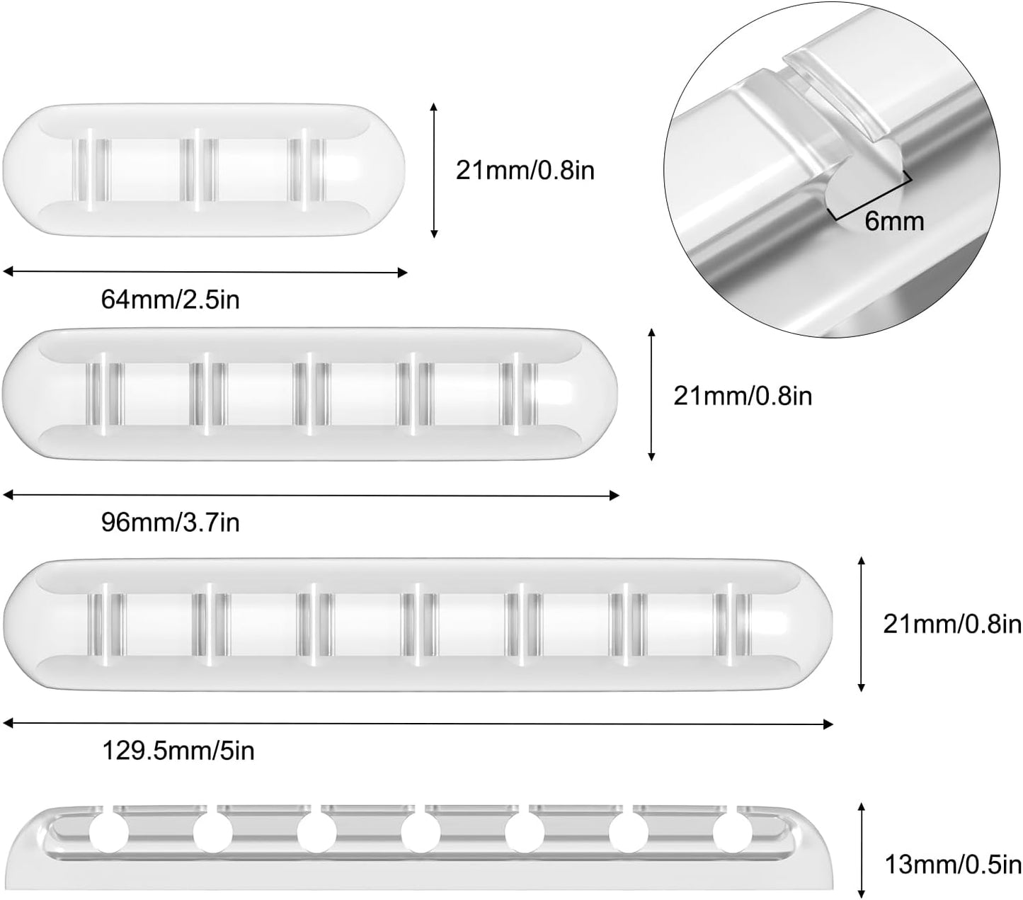 SOULWIT Cable Holder Clips, 3-Pack Cable Management Cord Organizer Clips Silicone Self Adhesive for Desktop USB Charging Cable Nightstand Power Cord Mouse Cable Wire PC Office Home