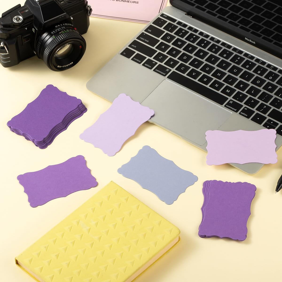 120 Pieces Small Mini Business Cards Vintage Assorted Colors Blank Note Gift for Business Cards, Gift (5 Purple)